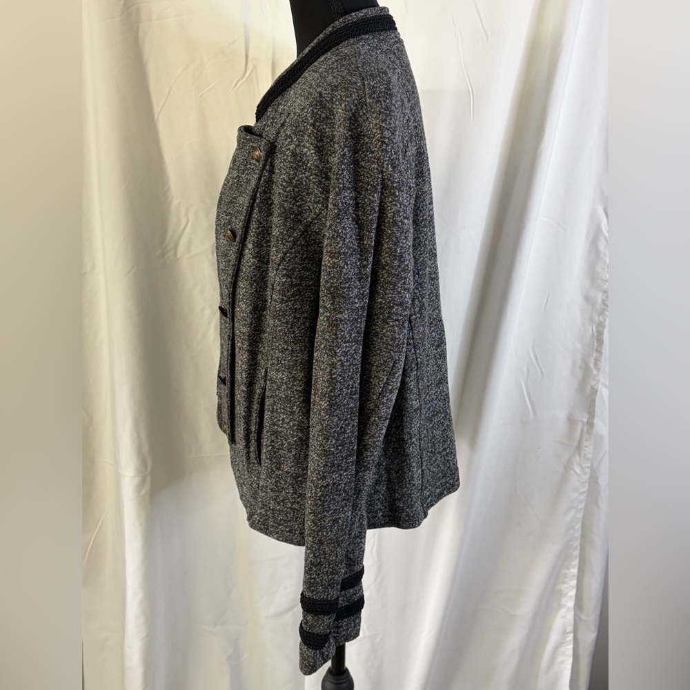 Tommy Hilfiger Grey Knit‎ Military Jacket Double Breasted Crest Button XL - Picture 5 of 9
